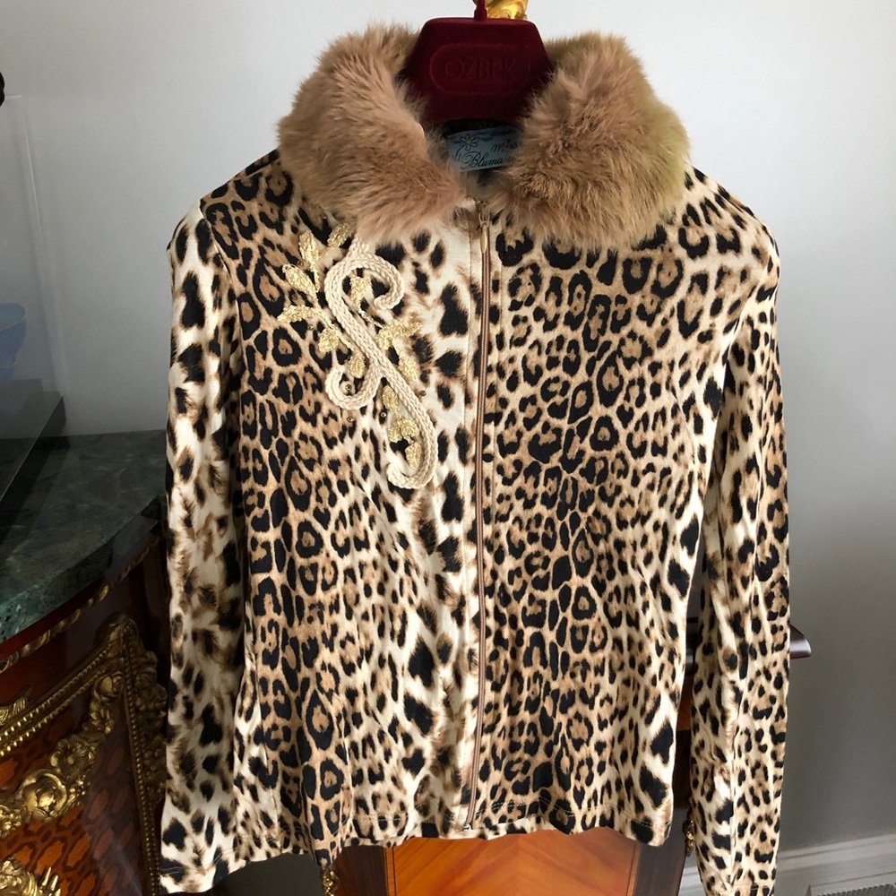 Miss Blumarine cheetah print design cardigan, sz12